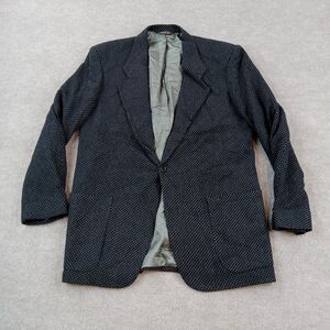 Yves Saint Laurent Blazer Mens 40 L Blue Gray Single‎ Breasted Lined Career